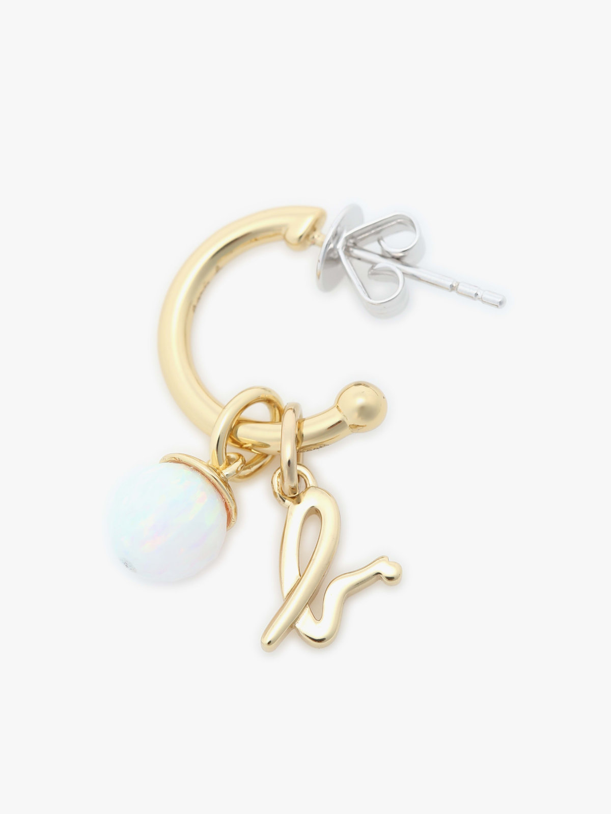 FEMME ウィメンズ ストーンピアス ”Opal” ホワイト系その他