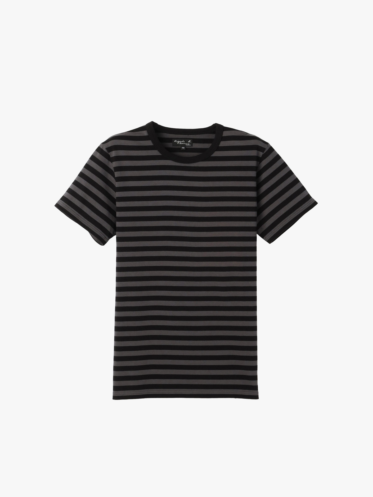 HOMME メンズ メンズ コットン 細ボーダー 半袖Tシャツ "Coulos" グレー系その他