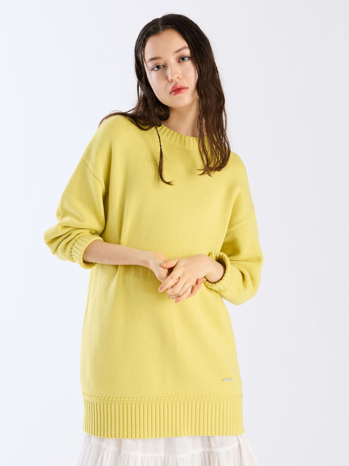 To b. by agnès b. 【Outlet】ソフトニットミニワンピース イエロー