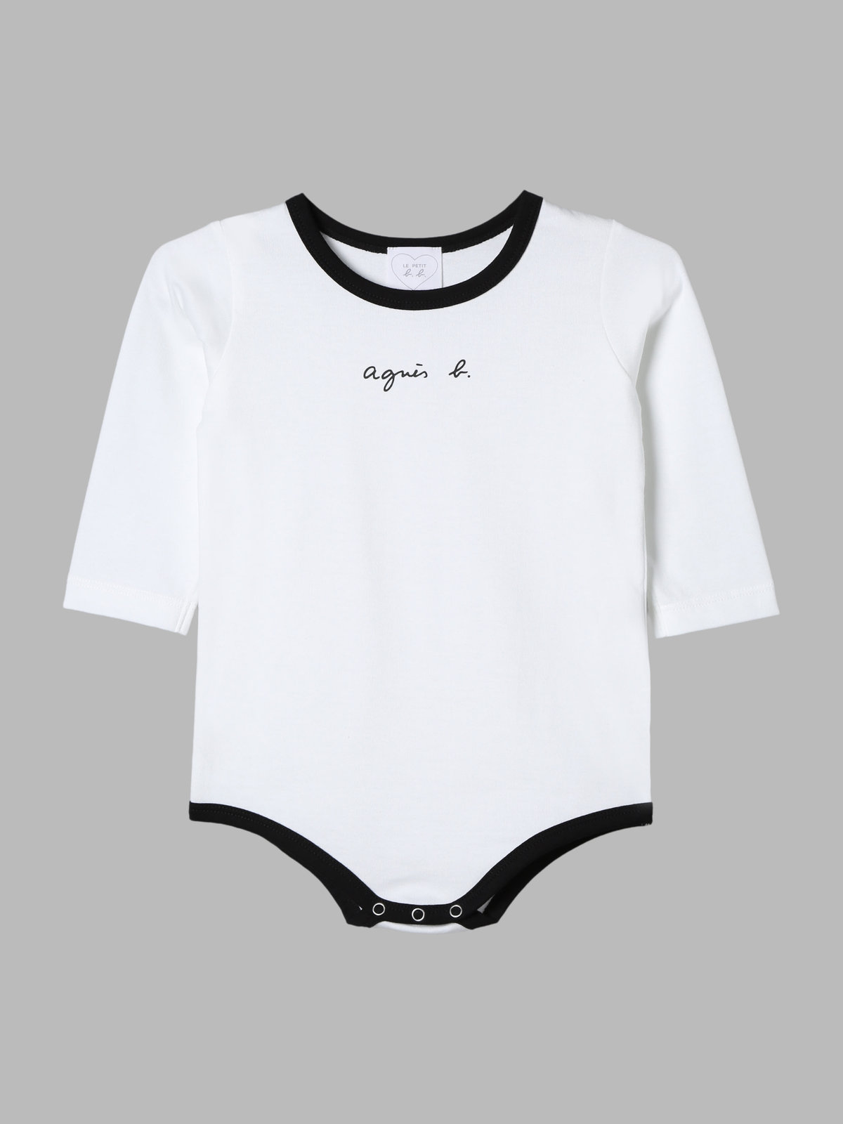 ENFANT ベビー ベビー ロゴ コットン 長袖 ボディスーツ 2枚組 ブラック