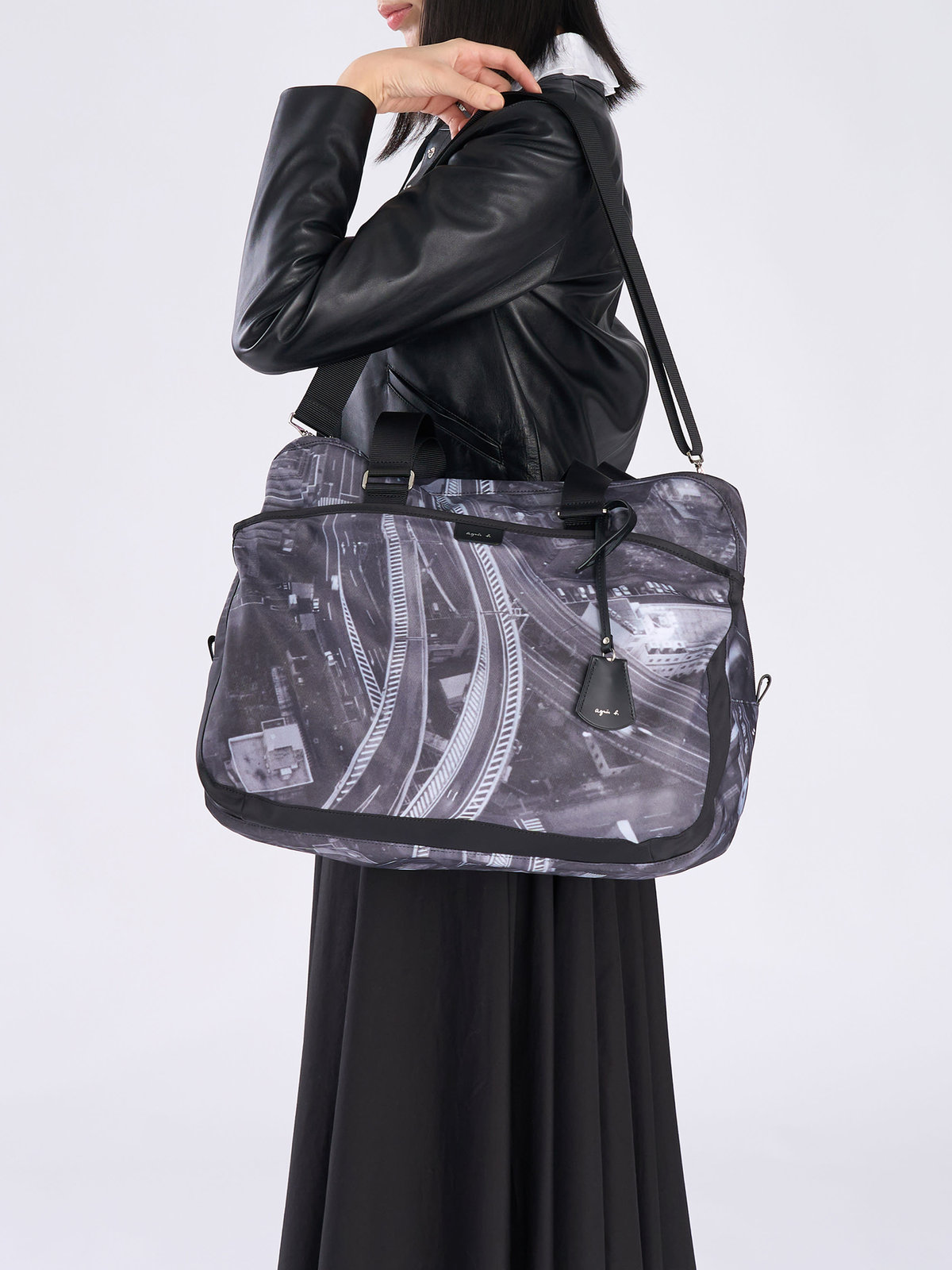 VOYAGE ウィメンズ バッグ＆ウォレット フォトプリント 2way ラージ ボストンバッグ "Tokyo Highway" RAT01Q-01 ブラック