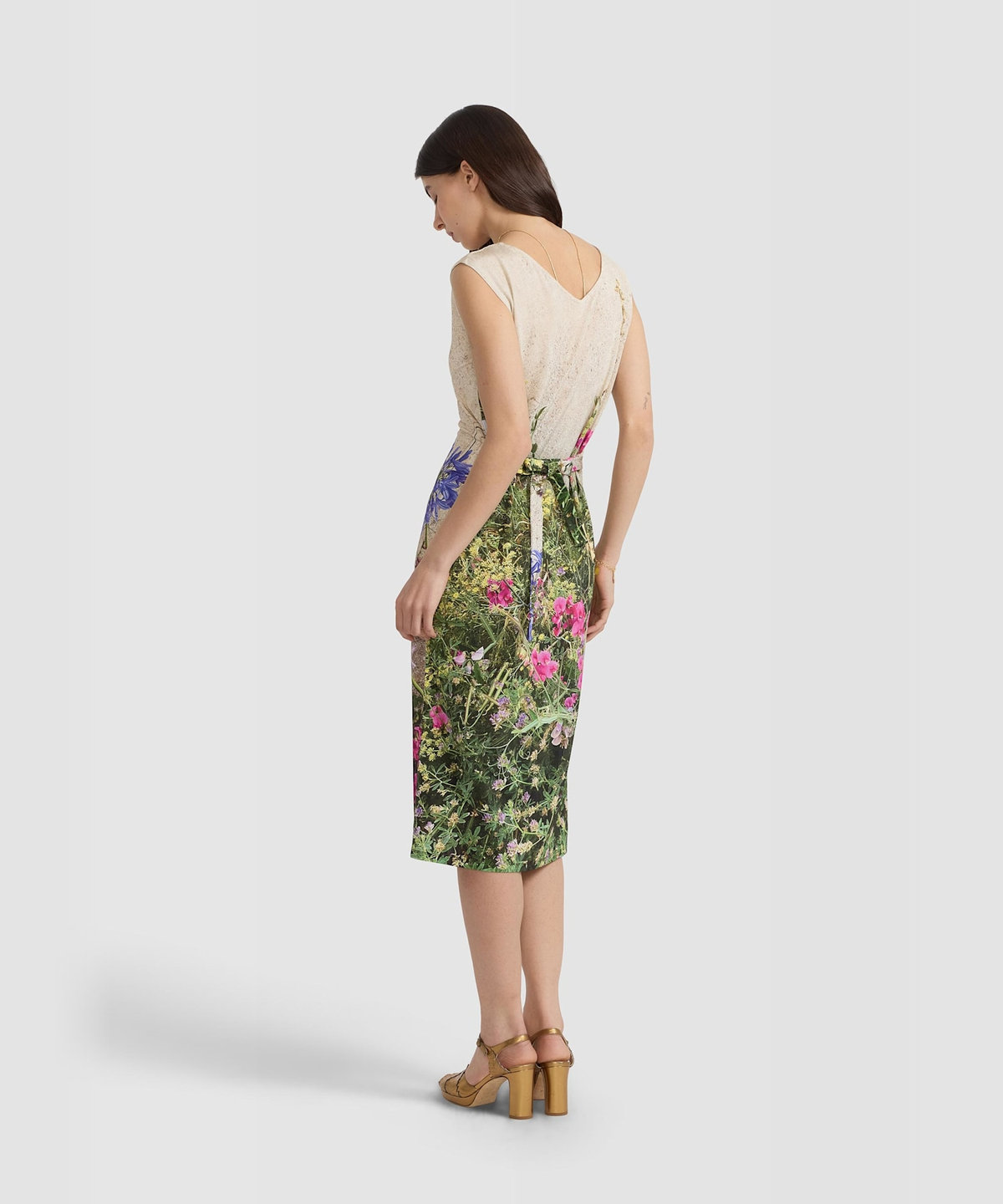 FEMME ウィメンズ フォトプリント ジャージー ノースリーブ ワンピース "Kazi" マルチ