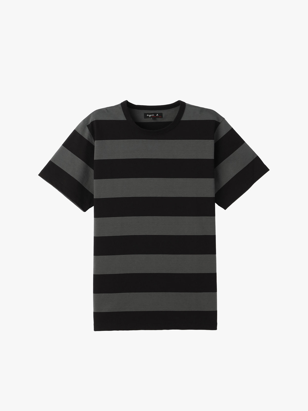 HOMME メンズ メンズ 太ボーダー コットン 半袖 Tシャツ "Coulos" グレー系その他