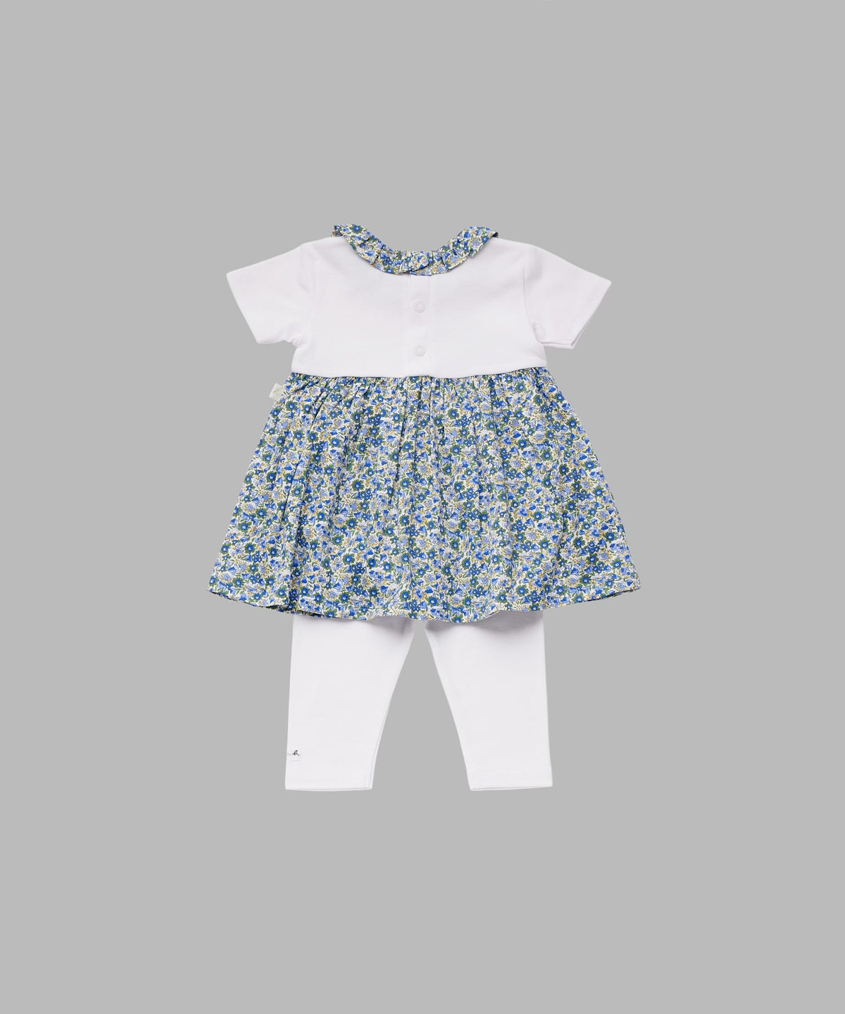 ENFANT ベビー ベビー フラワープリント コットン 半袖 ワンピース&ボトムセット ブルー系その他