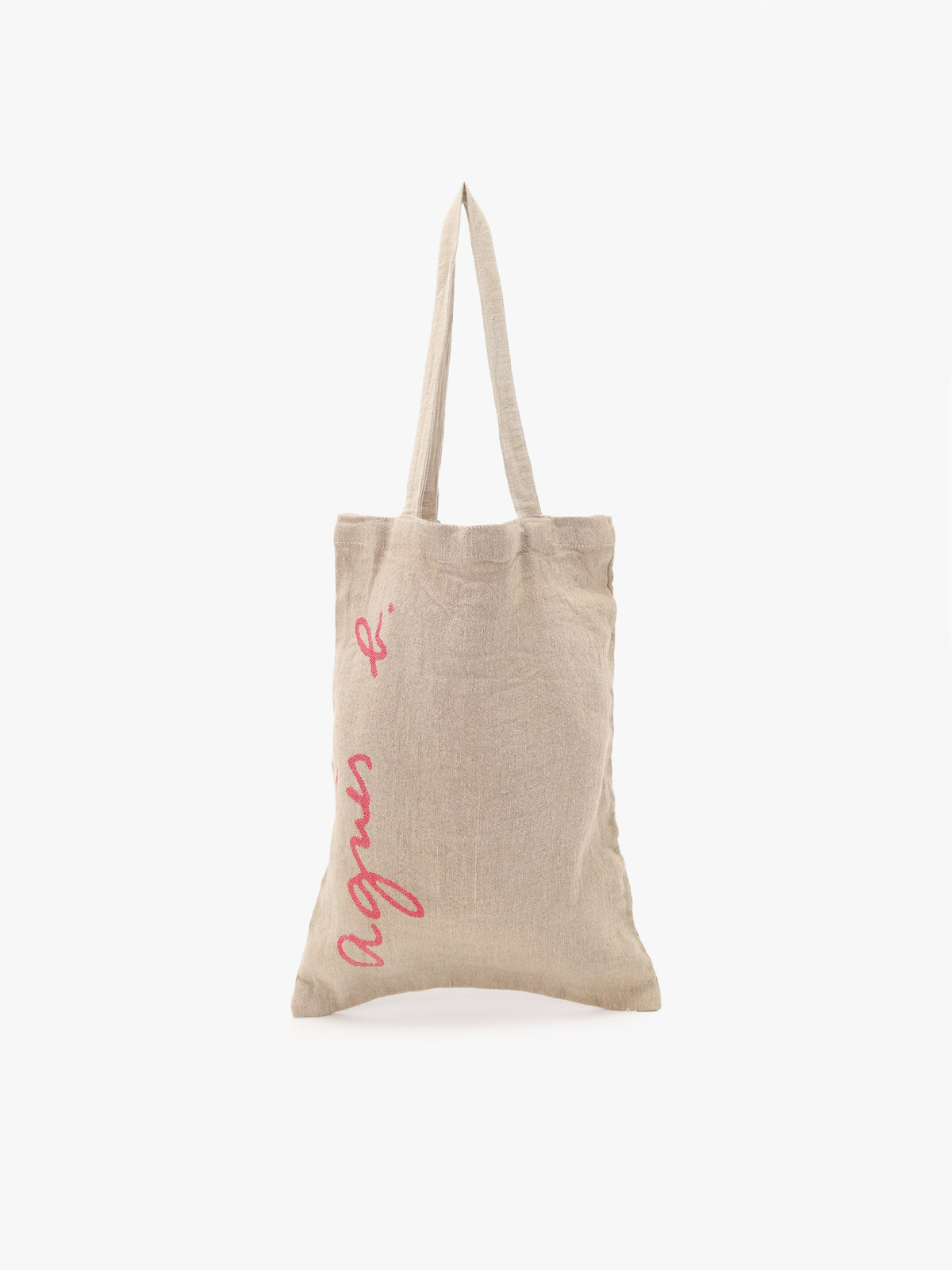 FEMME ウィメンズ ロゴ プリント リネン コットン トートバッグ "Charlie" レッド