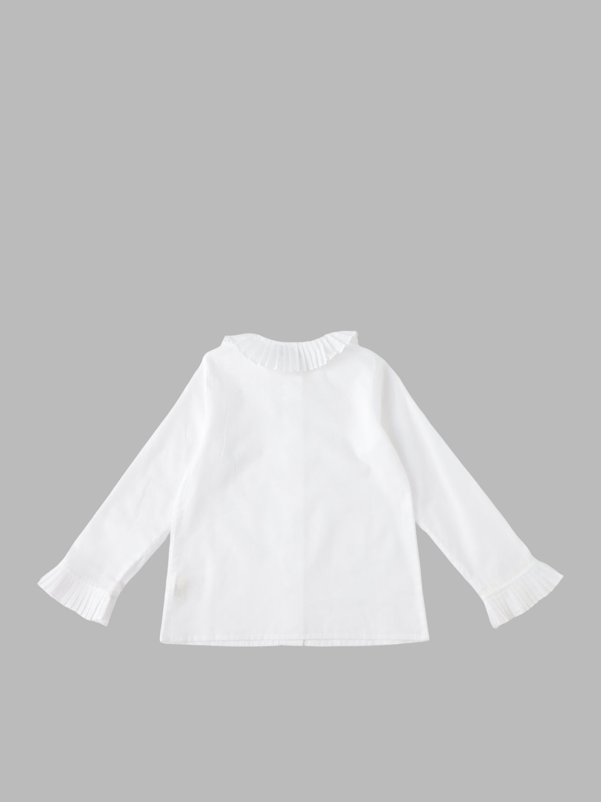 ENFANT ガールズ キッズ コットン 長袖 フリル ブラウス ホワイト