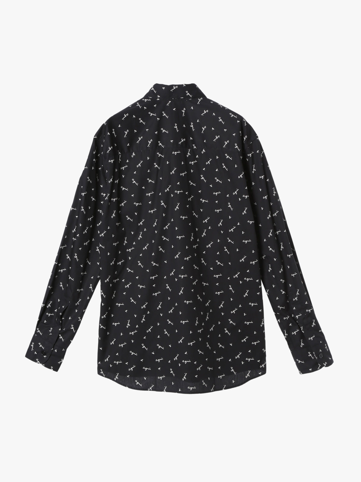 HOMME メンズ メンズ ロゴ プリント 長袖 シャツ ”Andy” ブラック