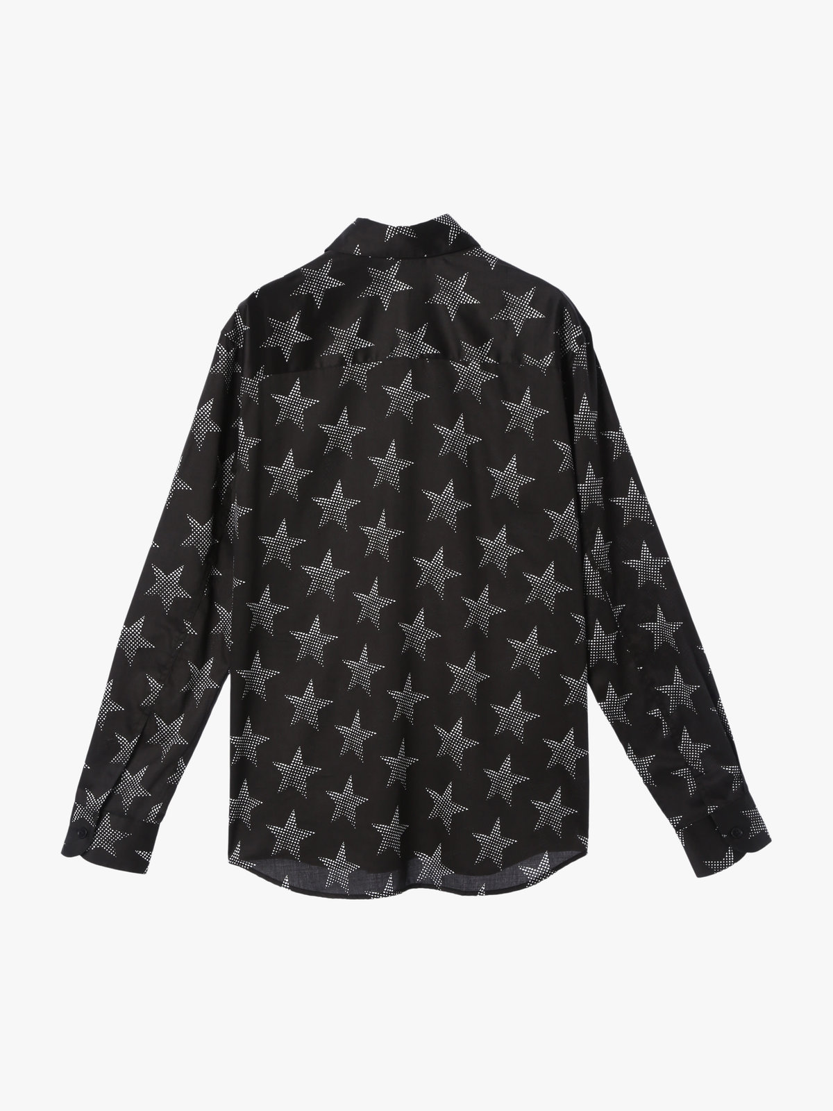 HOMME メンズ メンズ スタープリント コットン 長袖 シャツ ”Jimi” ブラック