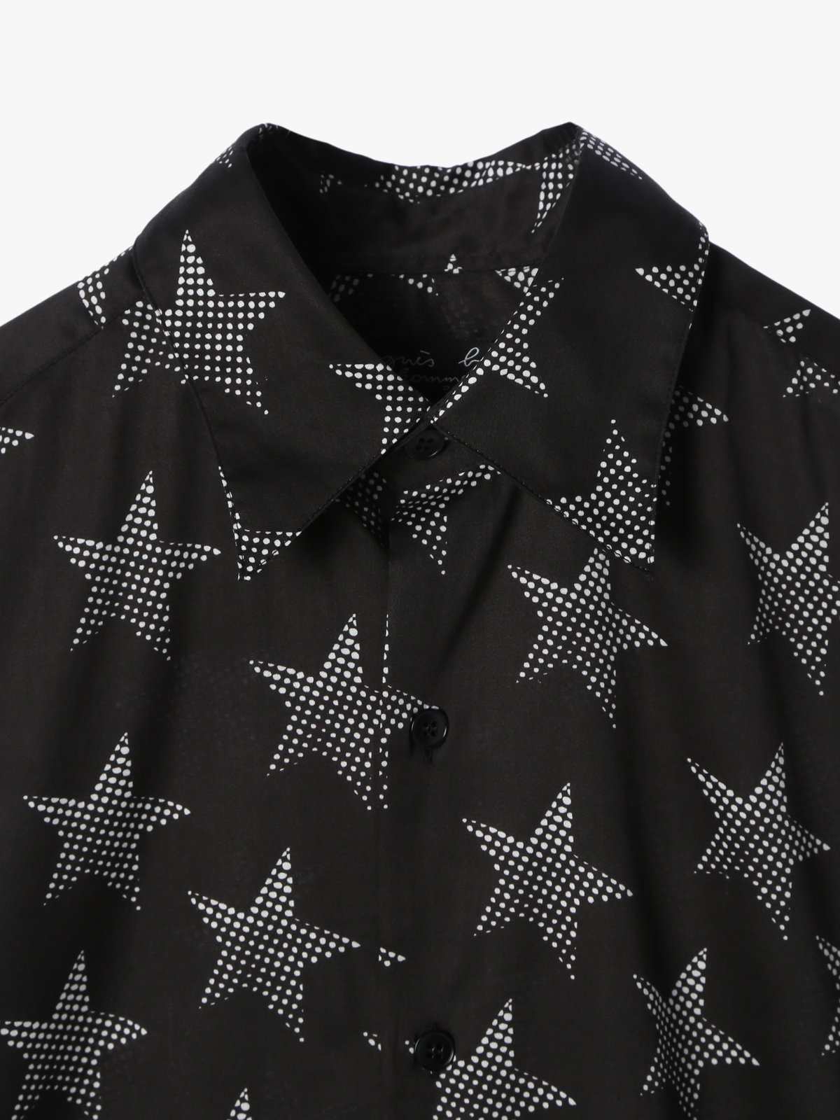 HOMME メンズ メンズ スタープリント コットン 長袖 シャツ ”Jimi” ブラック