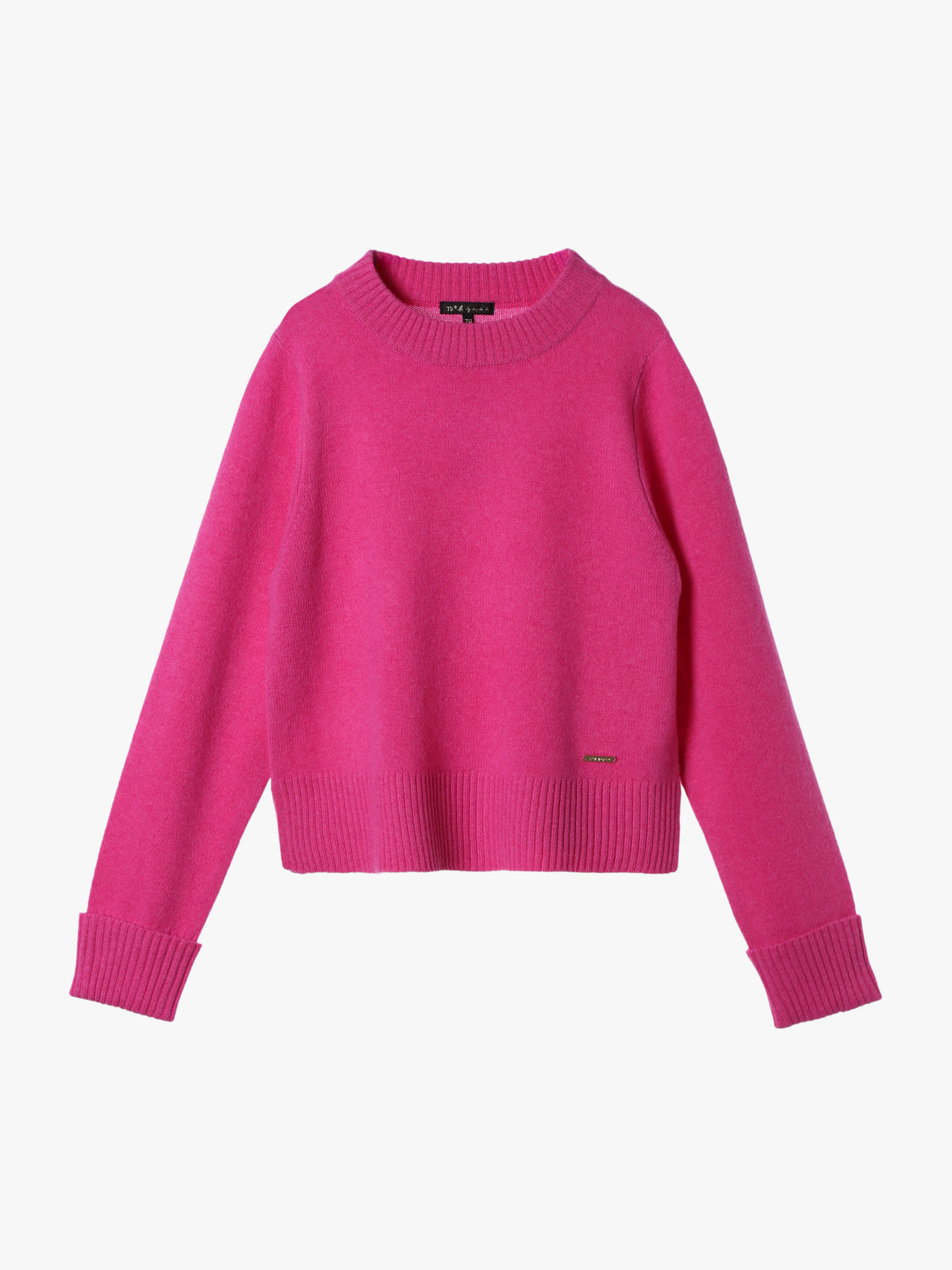To b. by agnès b. ウール リブ カフス ニット プルオーバー ピンク