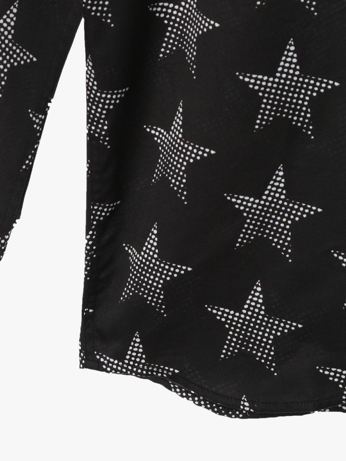 HOMME メンズ メンズ スタープリント コットン 長袖 シャツ ”Jimi” ブラック