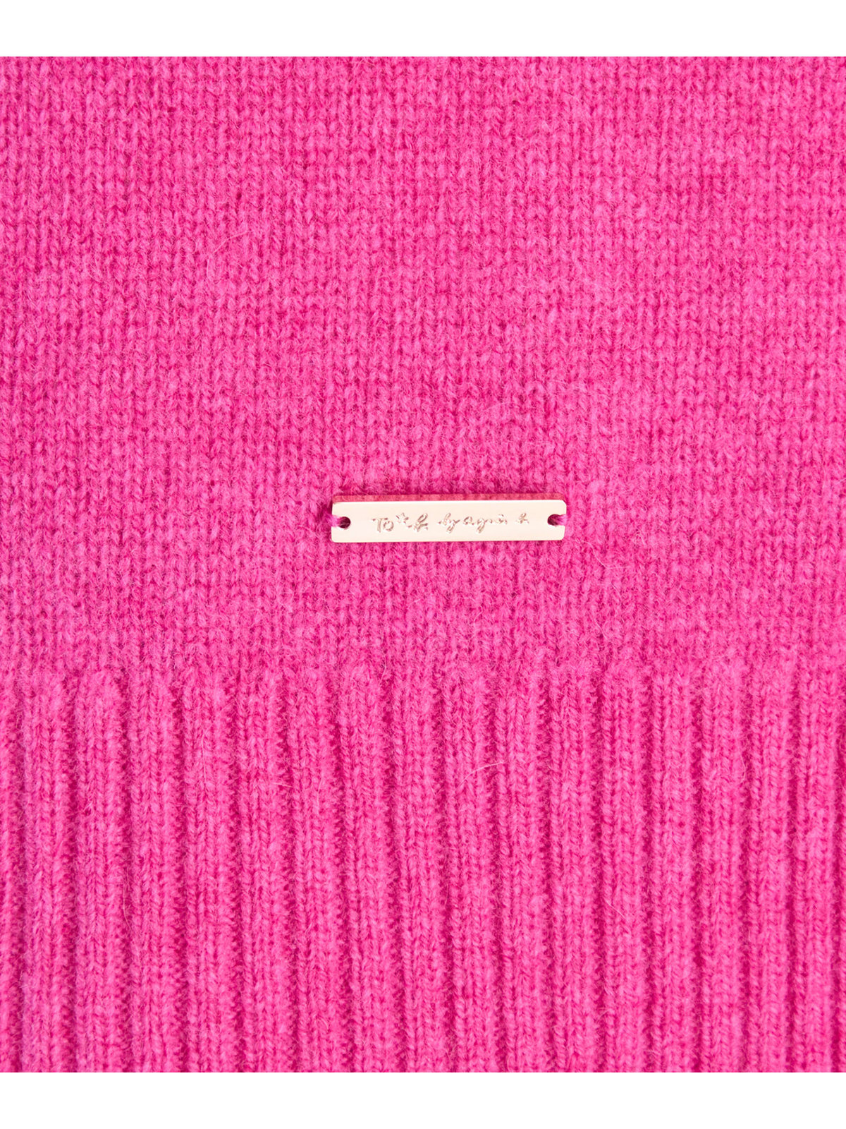To b. by agnès b. ウール リブ カフス ニット プルオーバー ピンク
