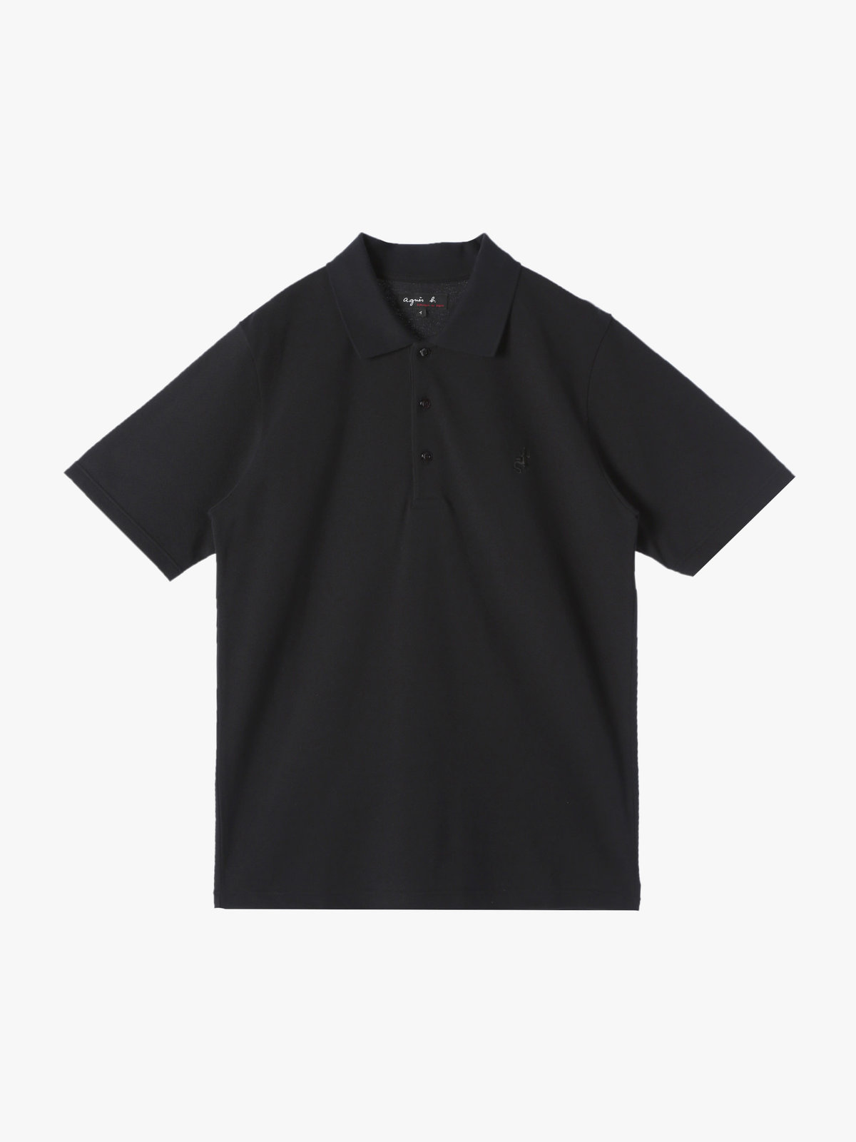 HOMME メンズ メンズ アイコニック 刺繍 コットン 半袖 ポロシャツ "Lezard" ブラック