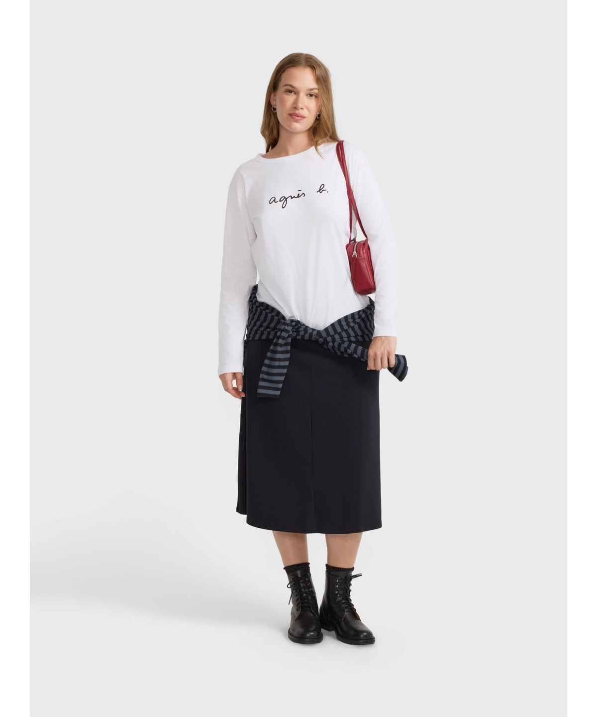 FEMME ウィメンズ ロゴプリント コットン 長袖 Tシャツ "Cool" ホワイト