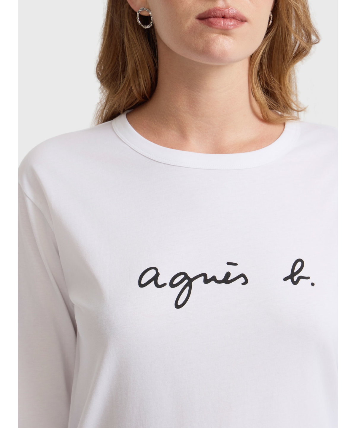 FEMME ウィメンズ ロゴプリント コットン 長袖 Tシャツ "Cool" ホワイト