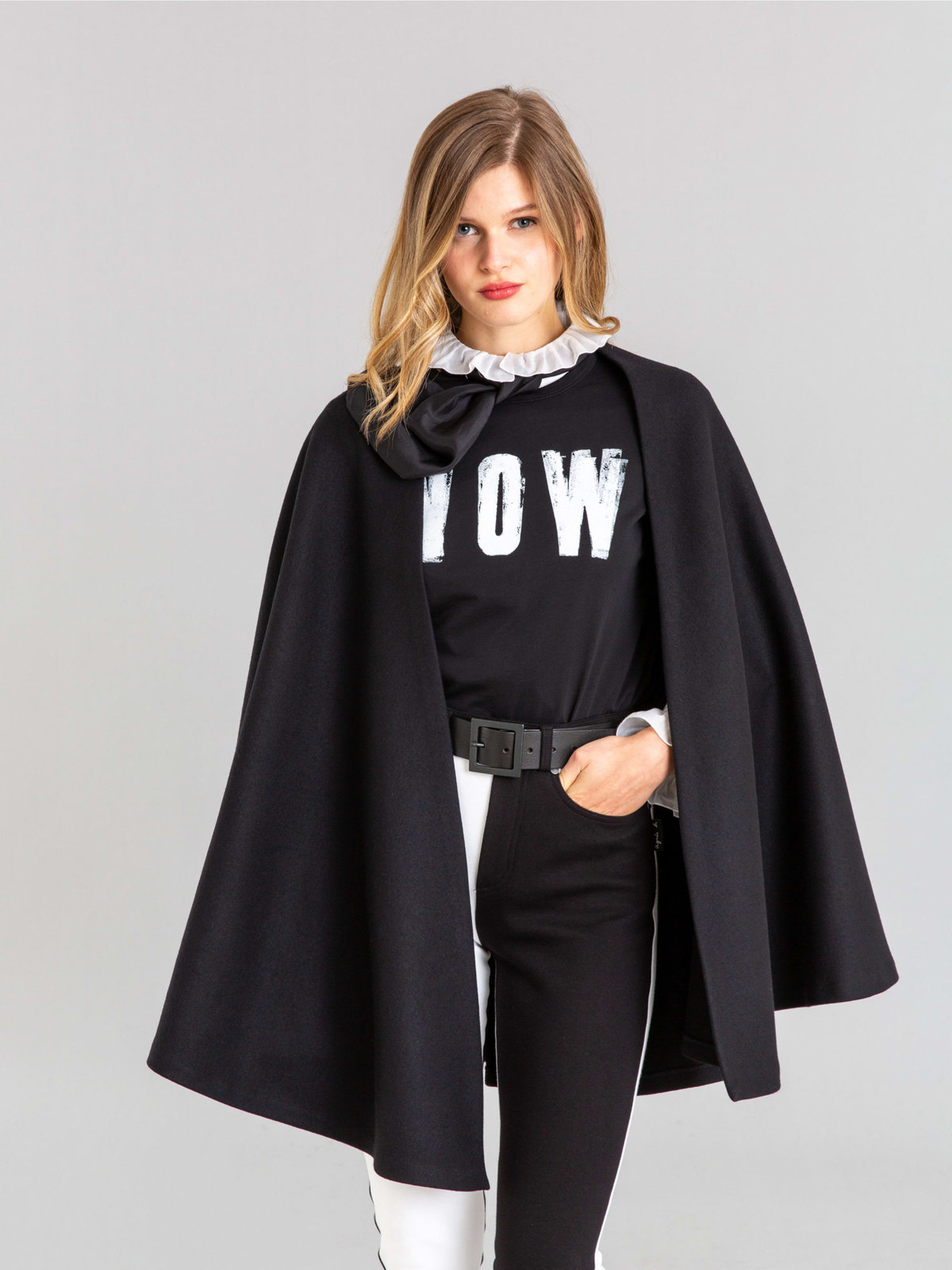 FEMME ウィメンズ コットンジャージー ツートーン スリムフィットパンツ ブラック