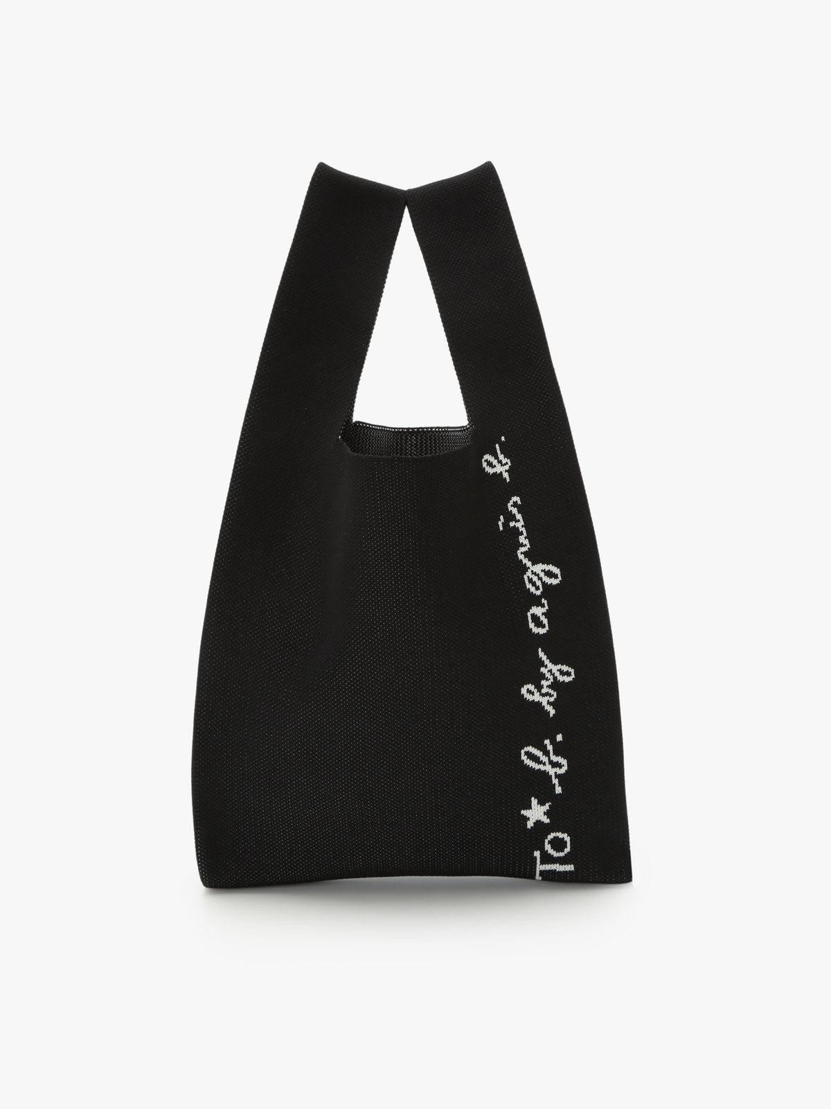 To b. by agnès b. ニット ロゴトートバッグ ブラック