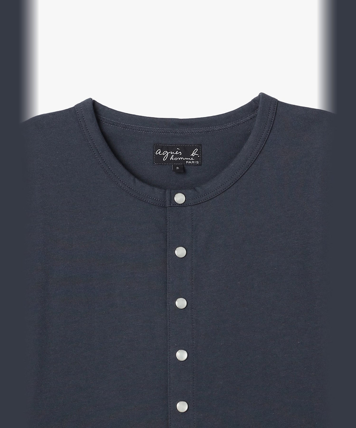 HOMME メンズ メンズ オーガニックコットン 長袖 カーディガンプレッション グレー