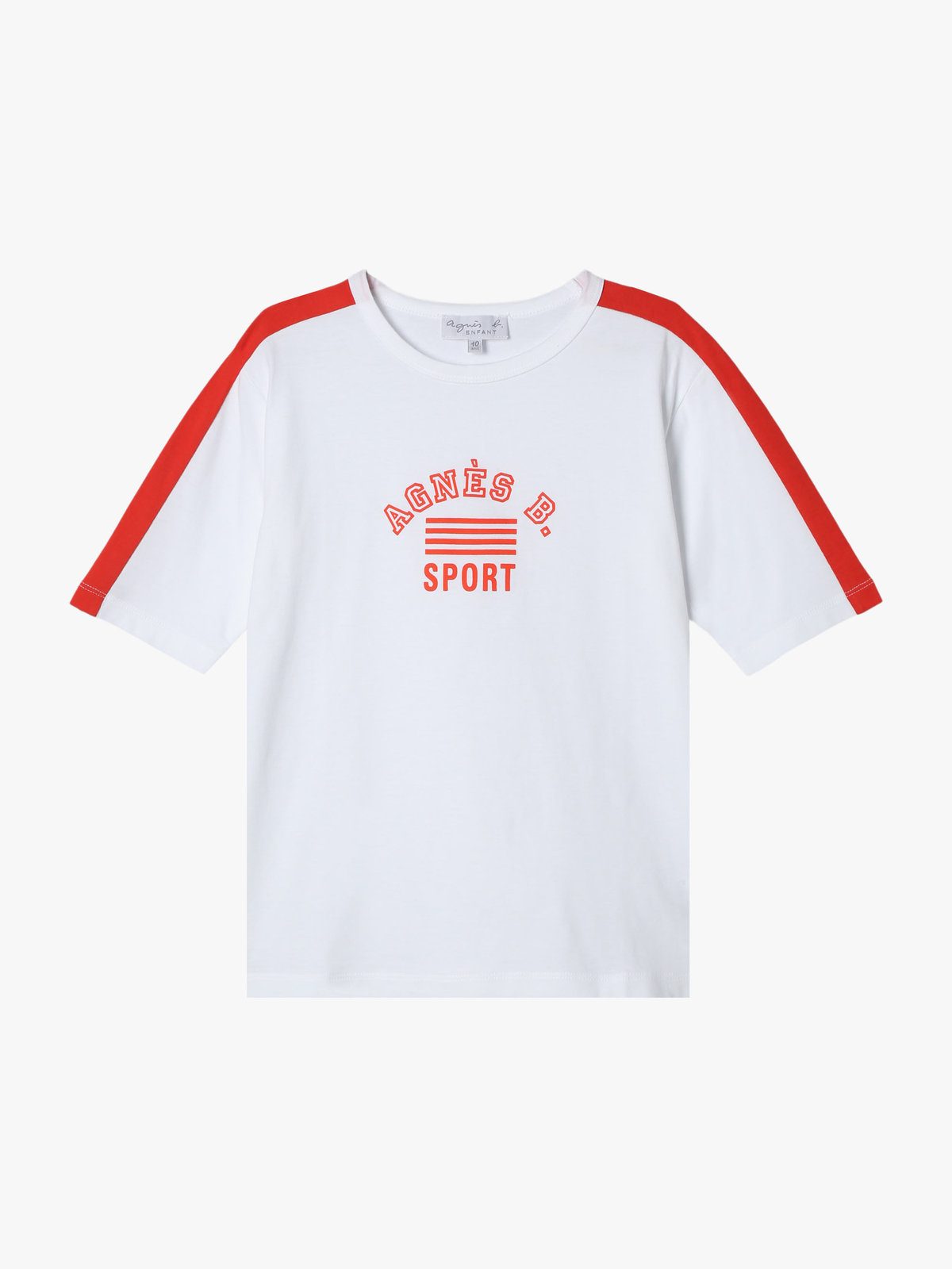 ENFANT ユニセックス キッズ ロゴ プリント コットン 半袖 Tシャツ ホワイト