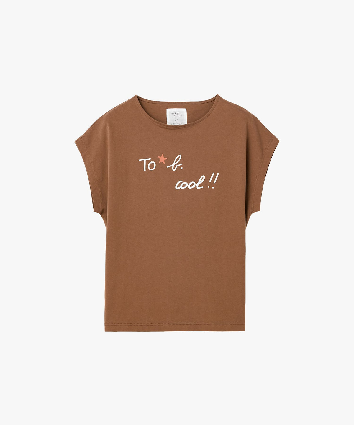 To b. by agnès b. To b. by agnes b.× green label relaxing オーガニックコットン プリントTシャツ "cool!!" ブラウン