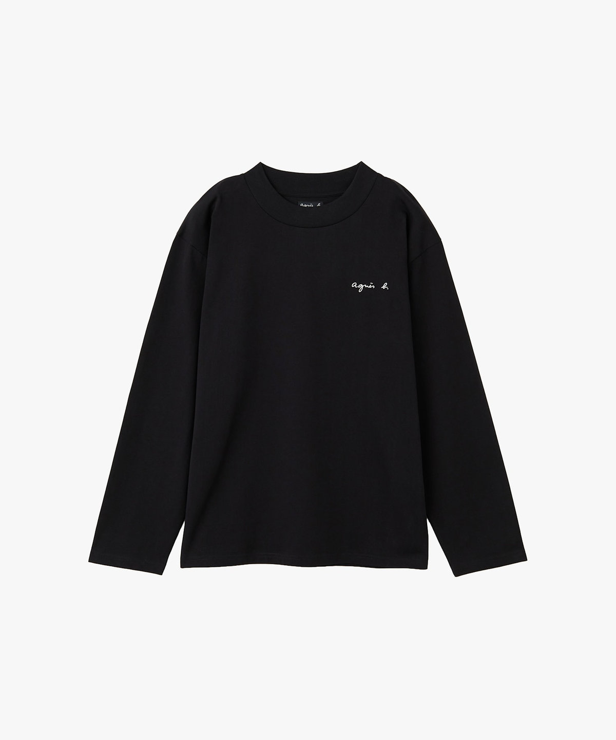HOMME メンズ メンズ ロゴ 刺繍 コットン 長袖 Tシャツ "Horace" ブラック