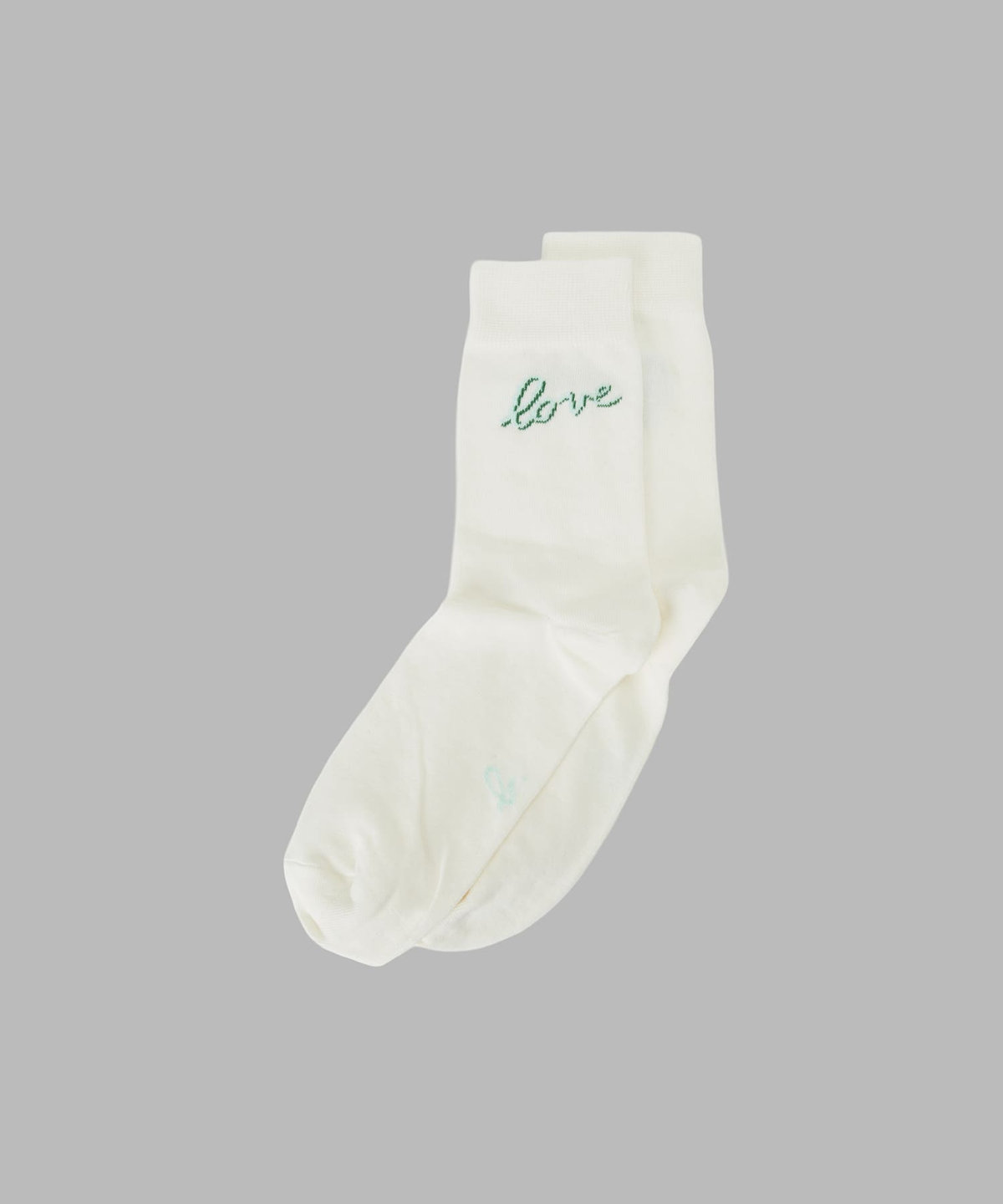 FEMME ウィメンズ メッセージ ソックス "Give love" ターコイズブルー