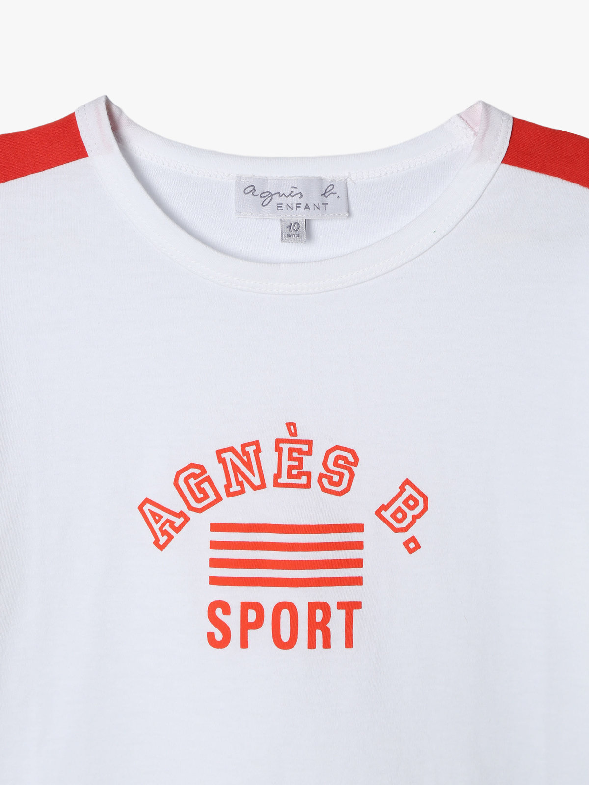 ENFANT ユニセックス キッズ ロゴ プリント コットン 半袖 Tシャツ ホワイト