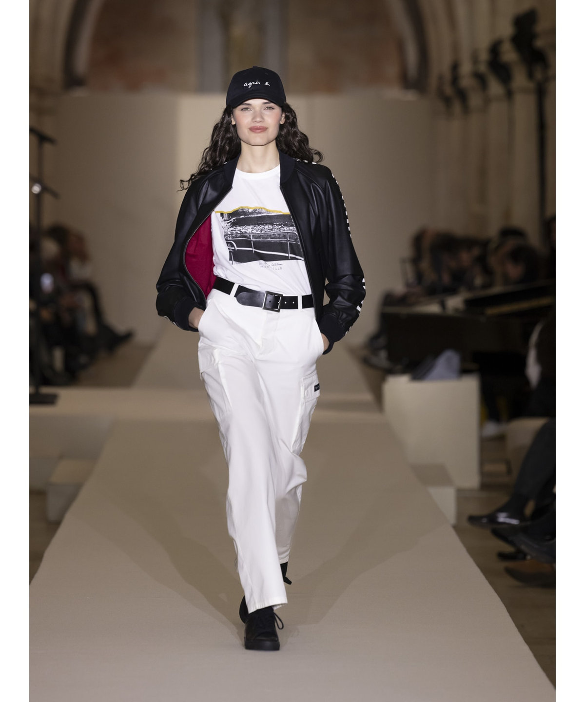 FEMME ウィメンズ フォトプリント オーガニックコットン 半袖 Tシャツ "Le Mixte" ホワイト