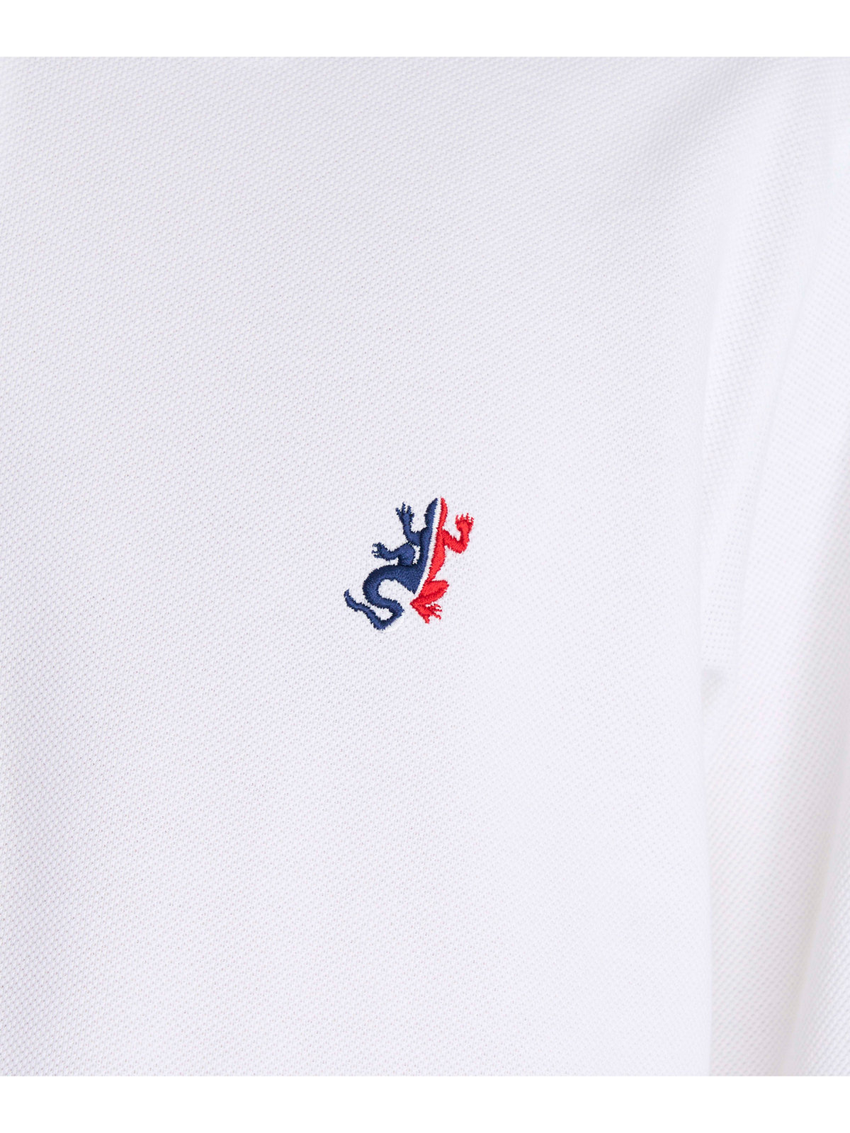 HOMME メンズ メンズ アイコニック 刺繍 コットン 半袖 ポロシャツ "Lezard" ホワイト