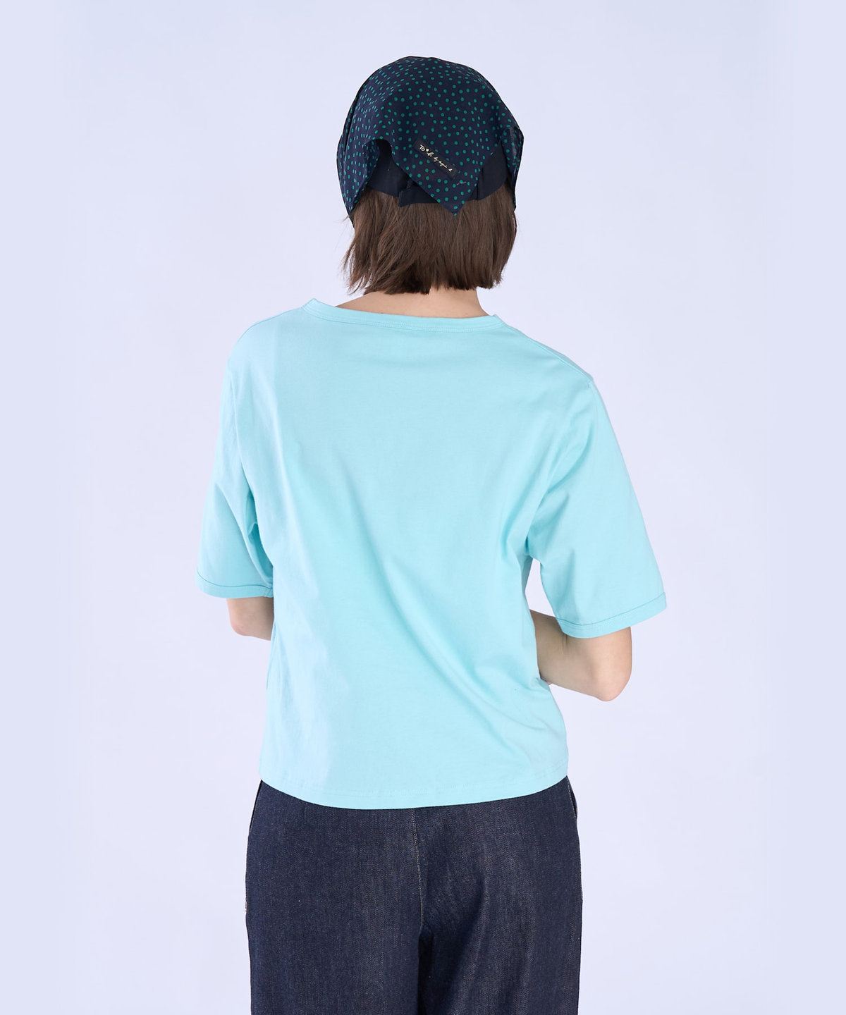 To b. by agnès b. ロゴ 刺繍 コットン 半袖 Tシャツ ブルー