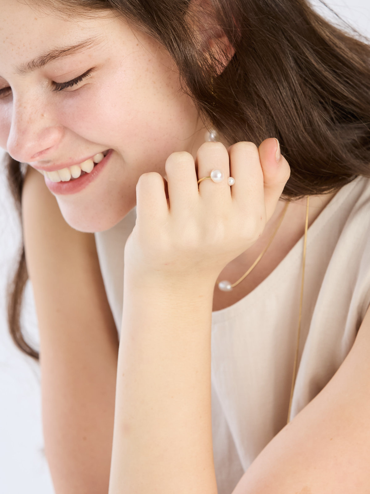 To b. by agnès b. 淡水パール リング ゴールド