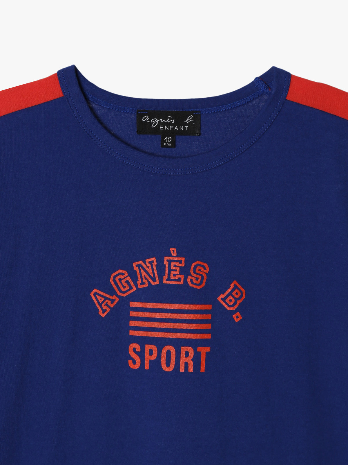 ENFANT ユニセックス キッズ ロゴ プリント コットン 半袖 Tシャツ ネイビー