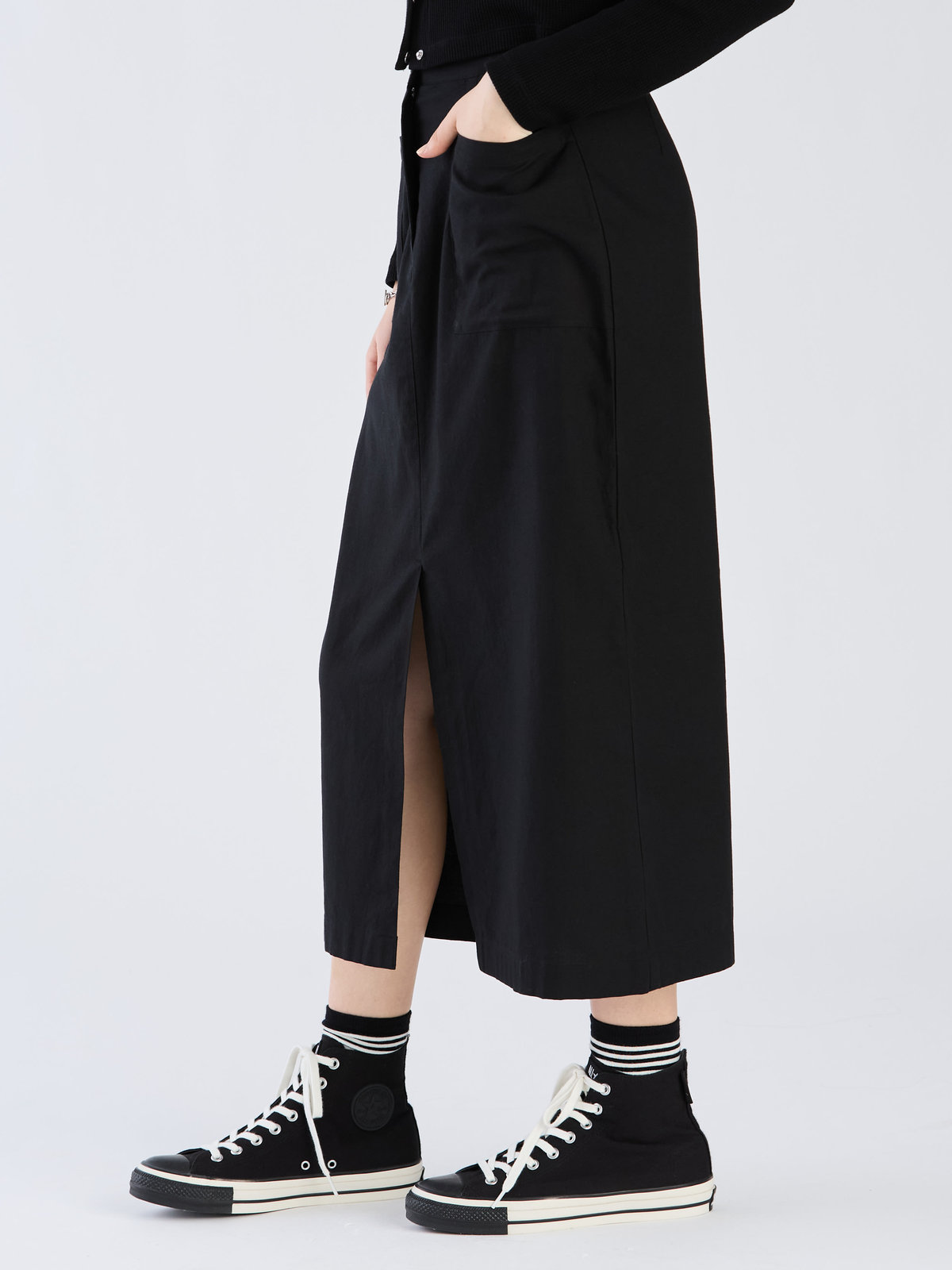 To b. by agnès b. 【Outlet】コットン ロング スカート ブラック