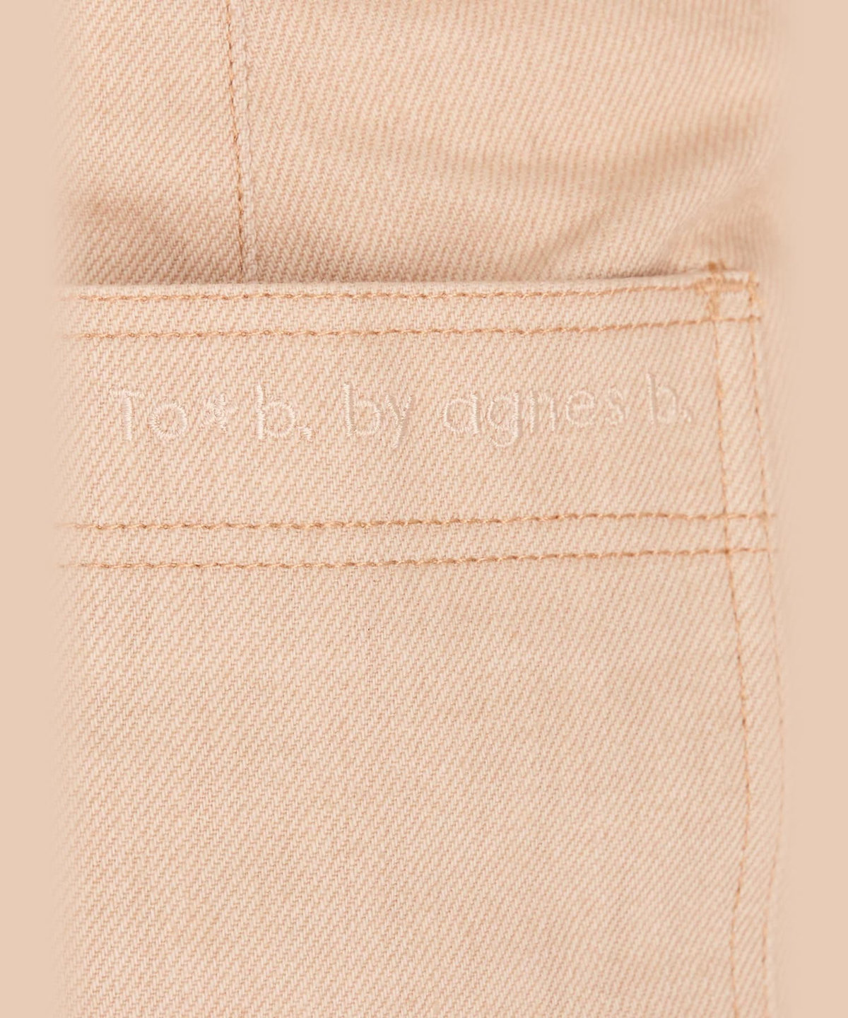 To b. by agnès b. コットン デニム ストレート ワイドパンツ ピンク