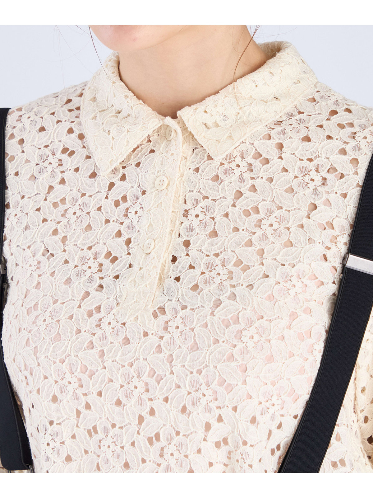 To b. by agnès b. 【Outlet】ラッセルレースポロ アイボリー