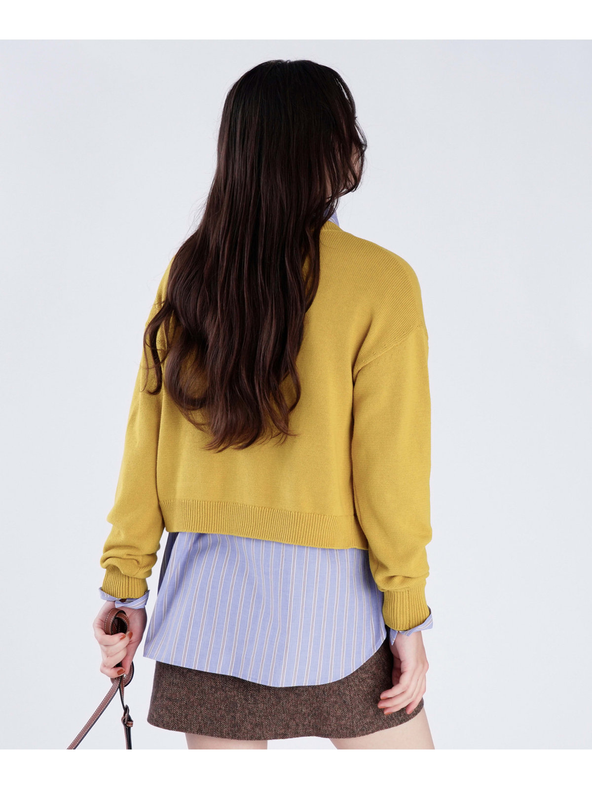 To b. by agnès b. 【Outlet】コットン Vネック ニット カーディガン マスタード