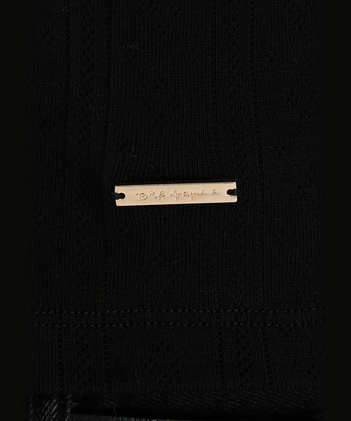 To b. by agnès b. アイレット コットン ジャージー コンパクト 半袖 Tシャツ ブラック