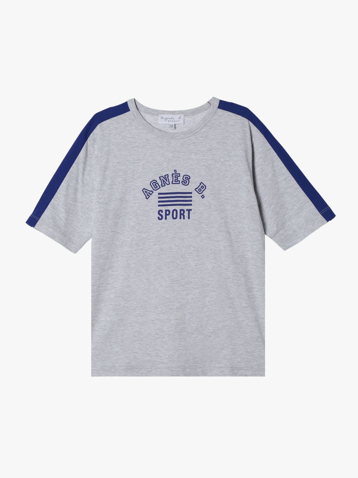 ENFANT ユニセックス キッズ ロゴ プリント コットン 半袖 Tシャツ グレー