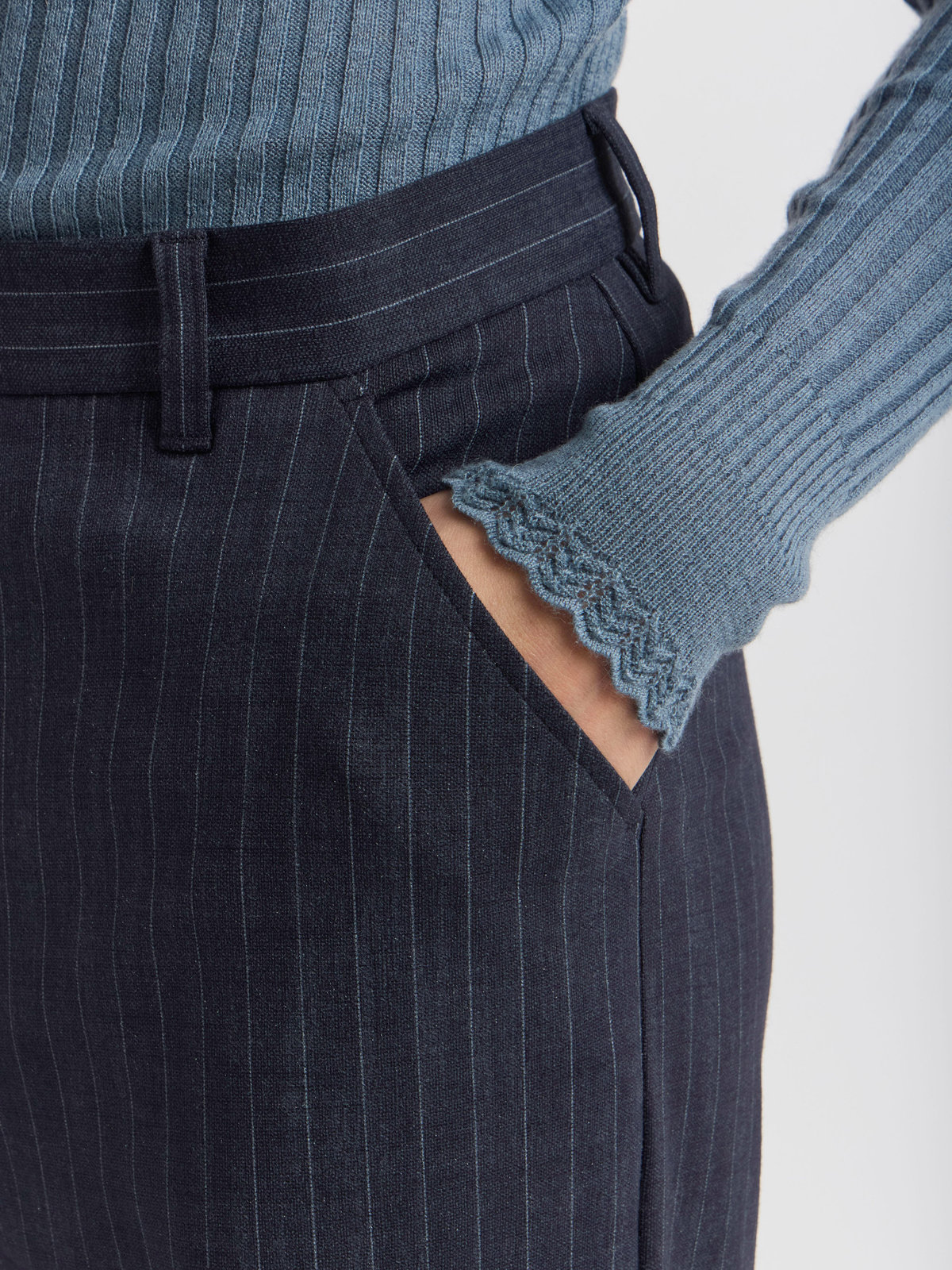 FEMME ウィメンズ ピンストライプ ワイド パンツ ”Polisson” ブルー系その他