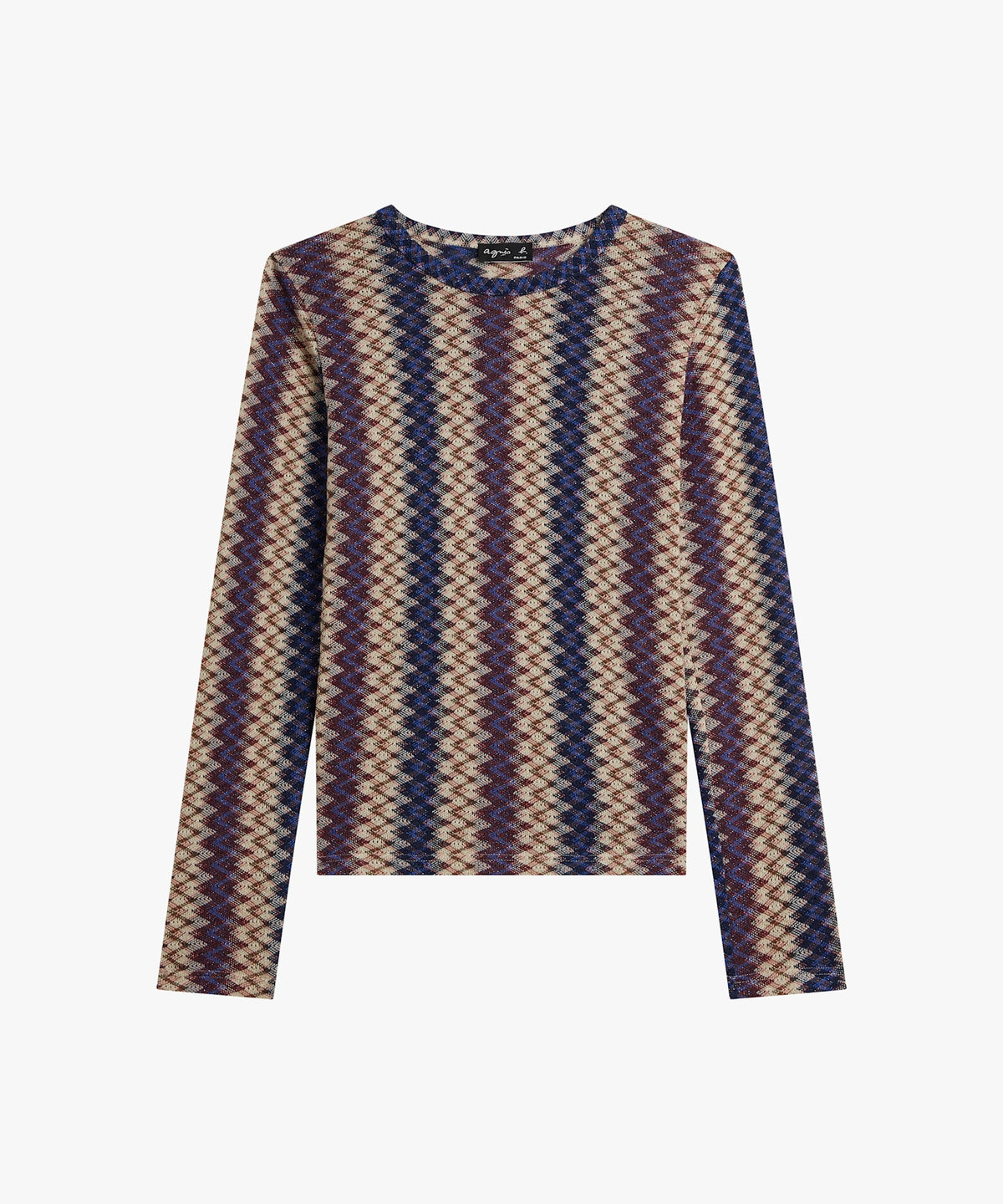 FEMME ウィメンズ ラッセル編み ニットジャージー 長袖 Tシャツ マルチ