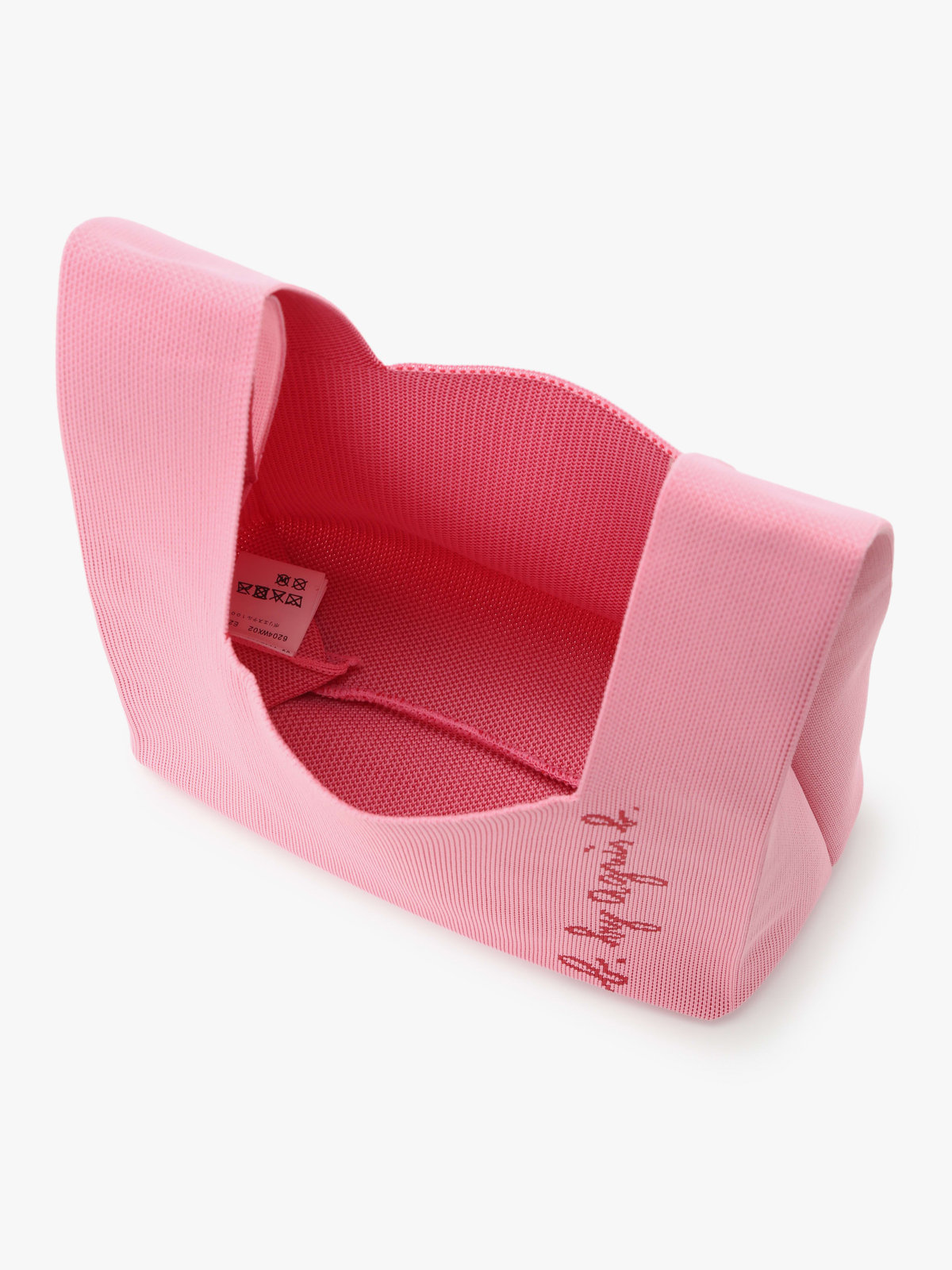 To b. by agnès b. ニット ロゴ トートバッグ ピンク