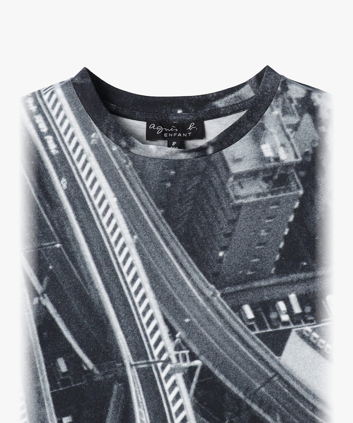 ENFANT ユニセックス キッズ フォトプリント コットン 5分袖 Tシャツ マルチ