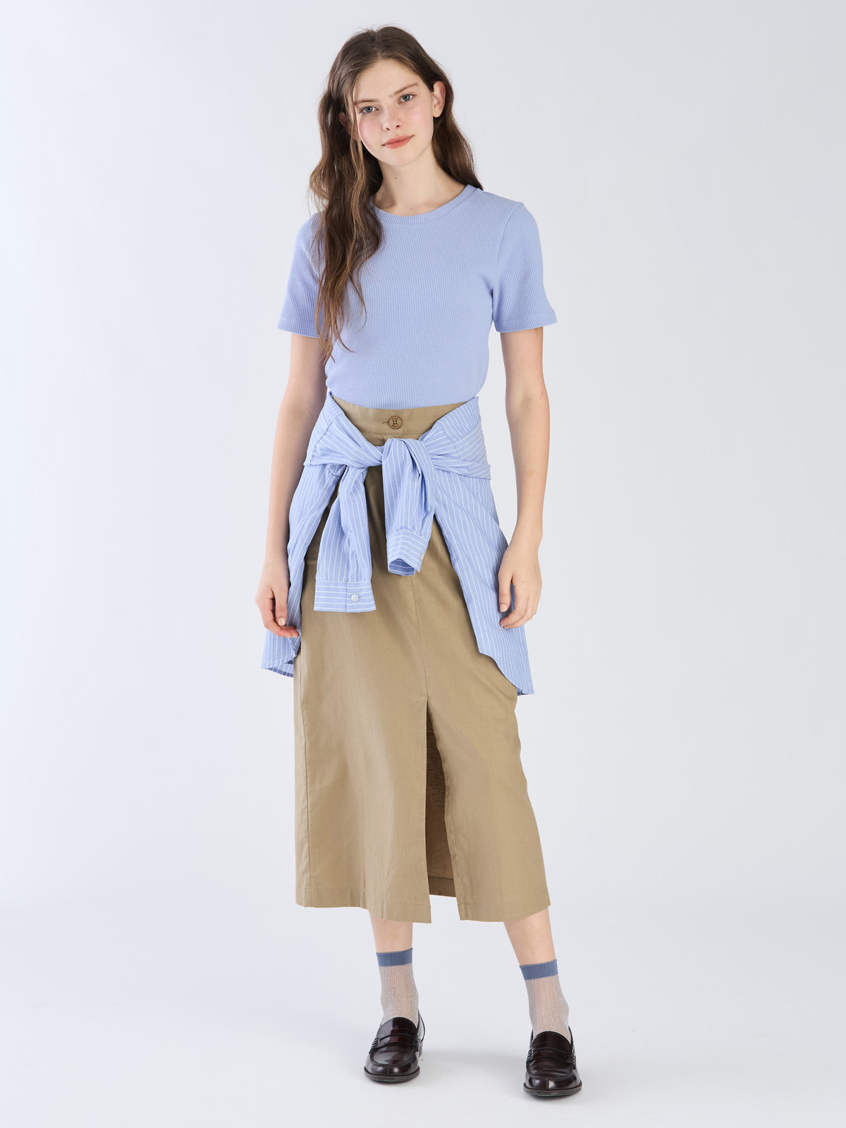 To b. by agnès b. 【Outlet】コットン ロング スカート ベージュ