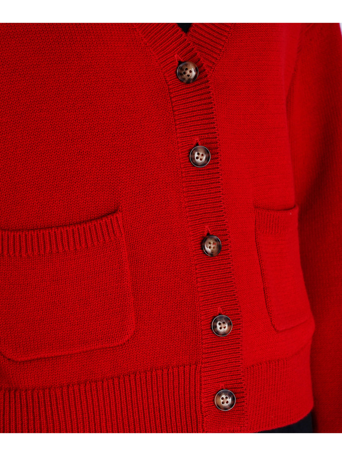 To b. by agnès b. 【Outlet】コットン Vネック ニット カーディガン ボルドー