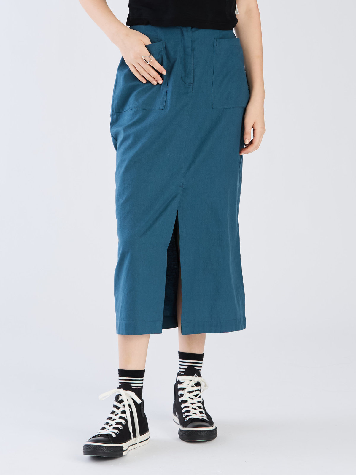 To b. by agnès b. 【Outlet】コットン ロング スカート グリーン