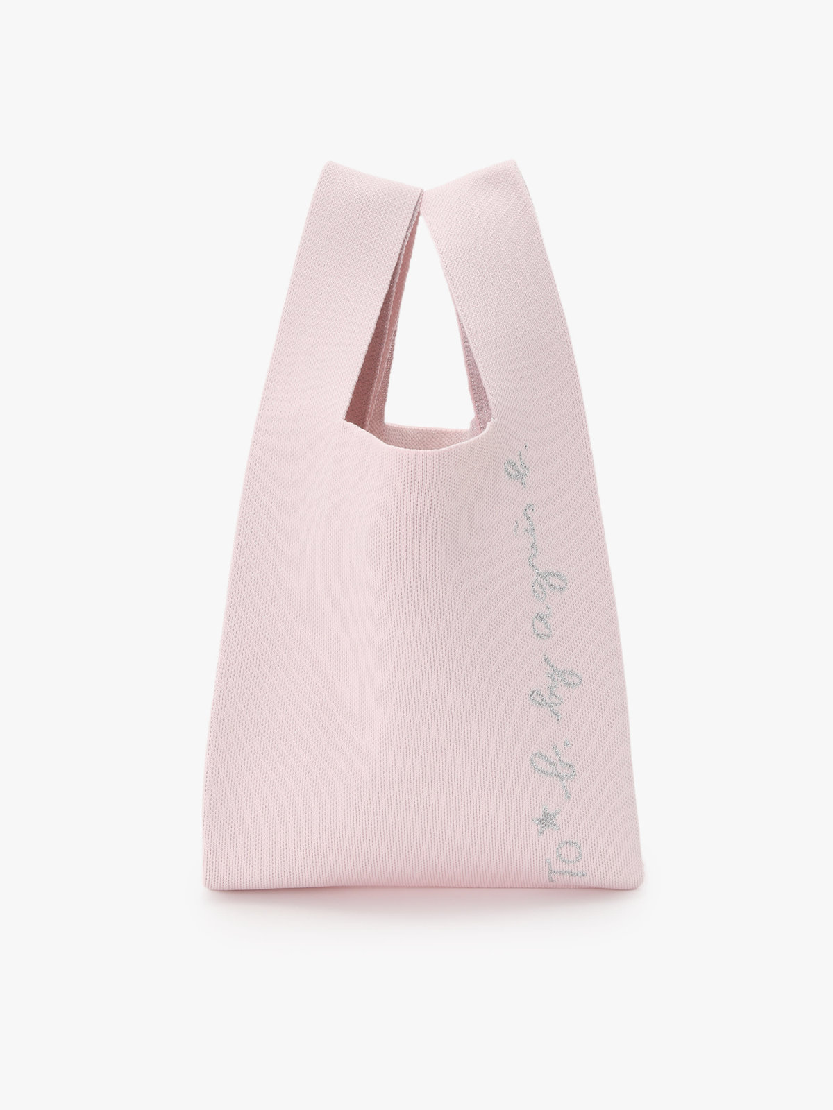 To b. by agnès b. ニット ロゴ トートバッグ ピンク
