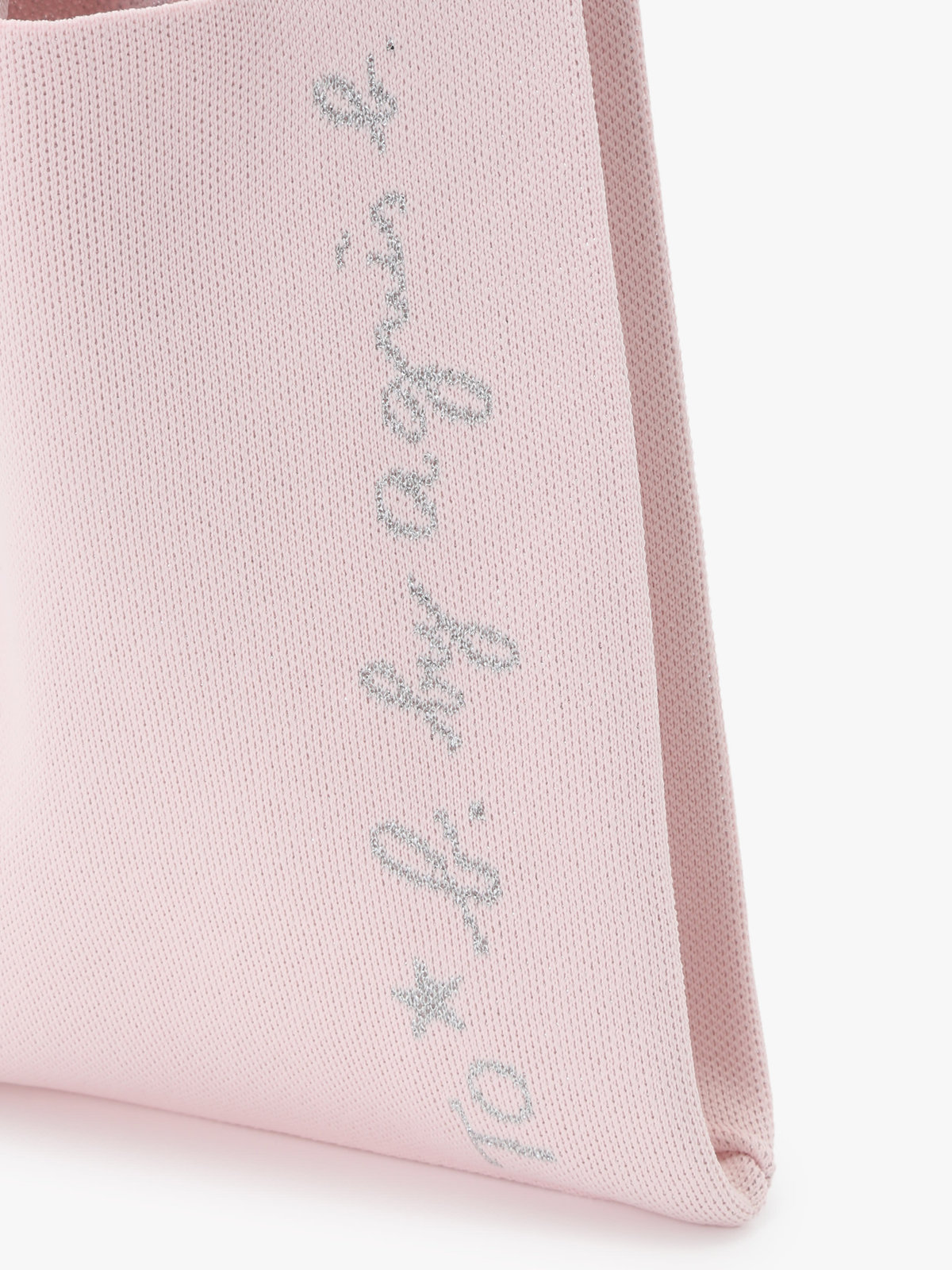 To b. by agnès b. ニット ロゴ トートバッグ ピンク