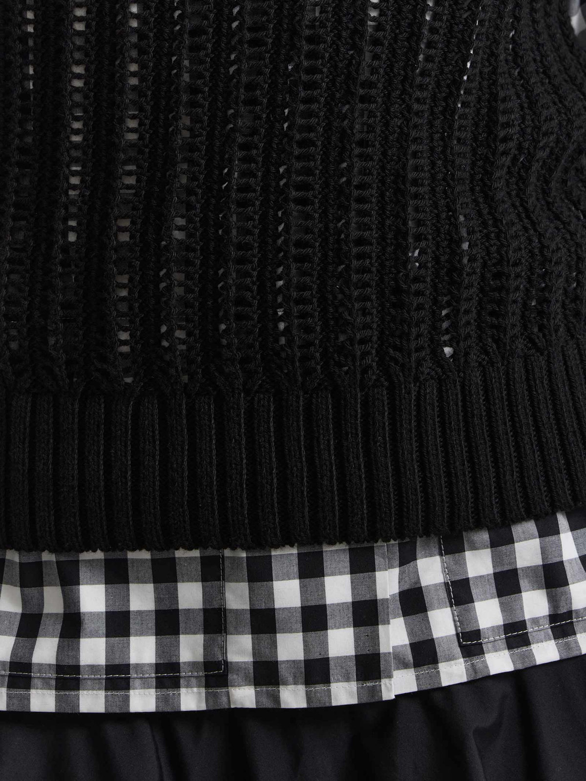 FEMME ウィメンズ コットン Vネック ノースリーブ ニット プルオーバー ”Capucine” ブラック