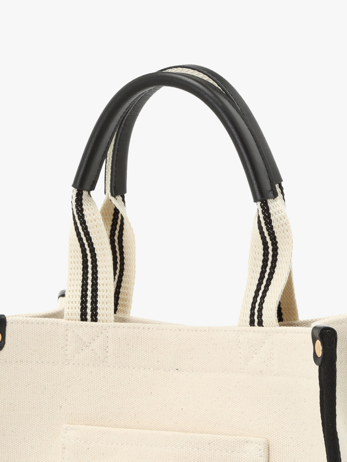 To b. by agnès b. ロゴ レザーネーム ミニ トートバッグ ホワイト