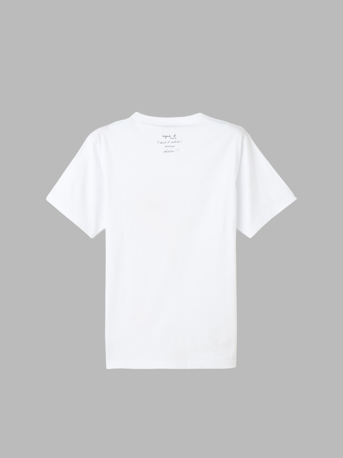 FEMME ウィメンズ コットン プリント 半袖 アーティスト Tシャツ "Berisha" ホワイト